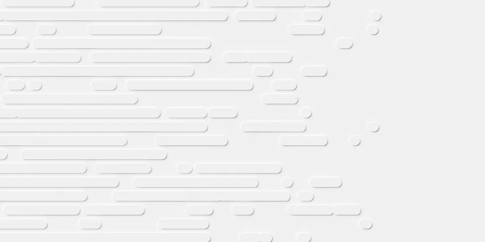 Different length horizontal offset rectangles with rounded corners geometry.. Illustrazione stock