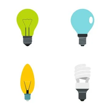 Different light bulbs representing creativity and energy saving ideas Stock Illustration