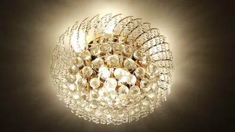 Different light modes of a beautiful chandelier Video stock 151358025