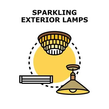 Different lighting options for a modern interior design Stock Illustration
