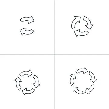 Different linear circular arrows for infographics 2 3 4 and 5 options. Stock Stock Illustration