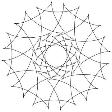 Different linear geometric objects. Random intersecting lines forming abstrac Stock Illustration