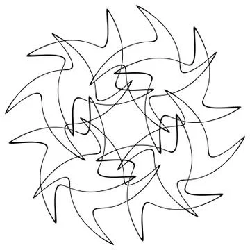 Different linear geometric objects. Random intersecting lines forming abstrac イラスト素材