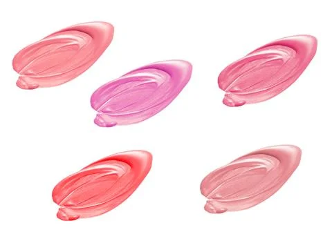 Different lip glosses isolated on white Stock Illustration