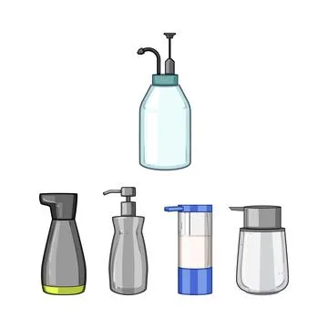 Different liquid soap lotion dispenser bottle designs Ilustración de archivo