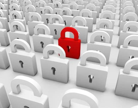 Different locks, lock arrays Stock Illustration