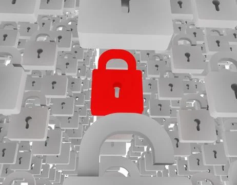 Different locks, lock arrays Stock Illustration