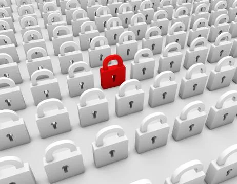 Different locks, lock arrays Stock Illustration