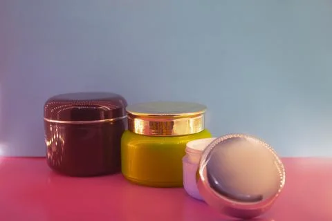 Different makeup cosmetics and accessories Stock Photos
