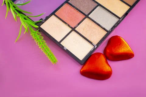 Different makeup cosmetics and accessories Stock Photos