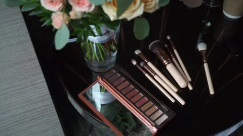 Different makeup tools Stock Footage 159896726