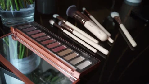 Different makeup tools Stock Footage 159896737