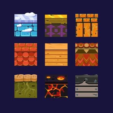 Different Materials and Textures for the Game Stock Illustration