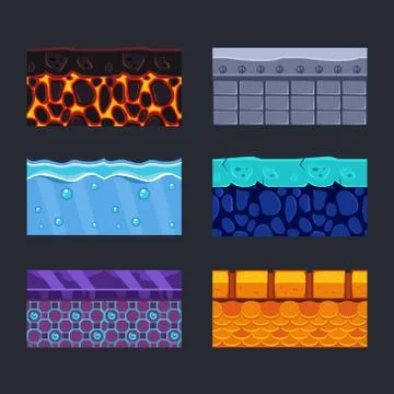 Different Materials and Textures for the Game Stock Illustration