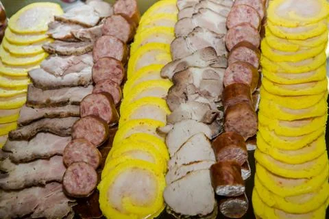 Different meat product curving assorted Fotos Stock