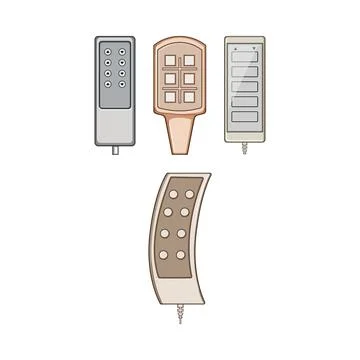 Different medical bed remote controls for patient comfort Ilustración de archivo