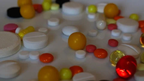 Different Medical Pills Video stock 137413751
