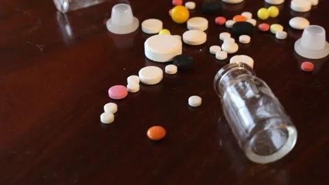 Different Medical Pills Video stock 137415873