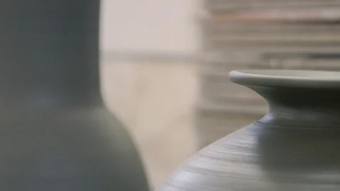 Different models of clay vases Stock Footage 87031304