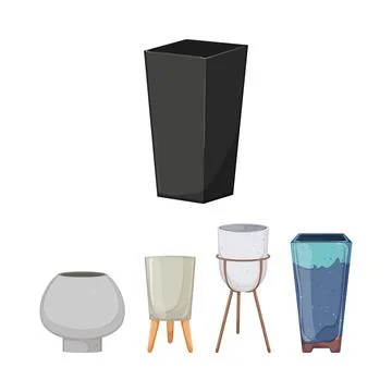 Different modern empty plant pots collection set Illustrazione stock