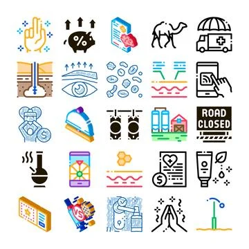 Different modern outline vector icons collection concept Stockillustratie