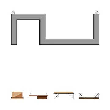 Different modern wall shelves offering empty storage space Stock Illustration