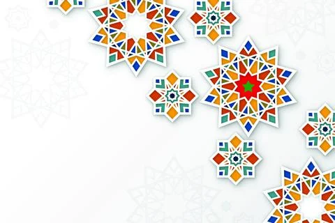 Different mosaic shapes with free text space on the left Stock Illustration