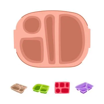 Different multi section meal trays collection for food serving Stock Illustration