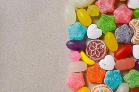 Different multicolored candies Stock Photos