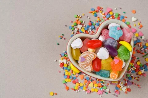 Different multicolored candies Stock Photos