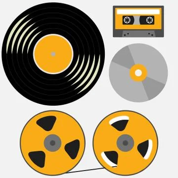 Different music records 스톡 일러스트