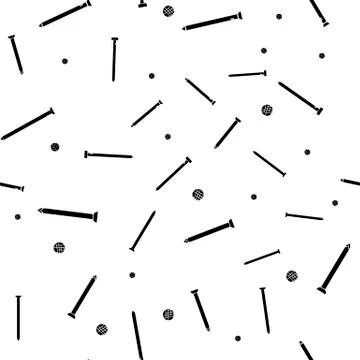 Different Nails Black Silhouettes Seamless Pattern 스톡 일러스트