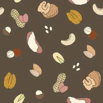 Different nuts pattern. Stock Illustration