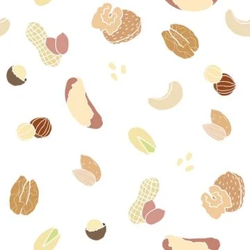 Different nuts pattern. Stock Illustration
