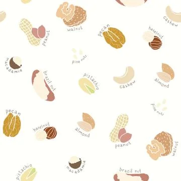 Different nuts pattern. Stock Illustration
