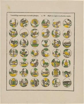 Different objects in round pictures / diffÃ rens Sujets and planches round.. Stock Photos