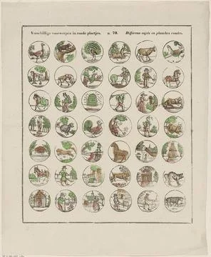 Different objects in round pictures / diffÃ rens Sujets and planches round.. Stock Photos