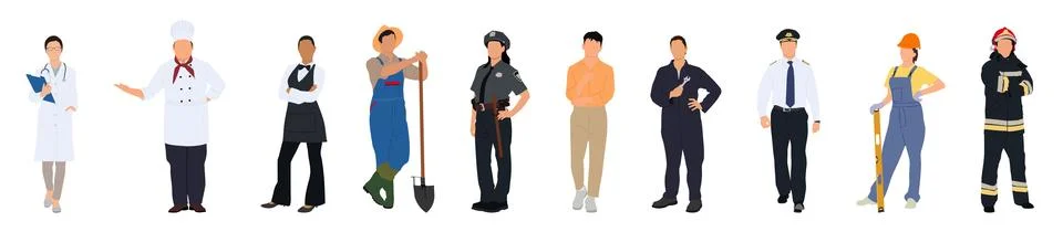 Different occupation people Ilustración de archivo