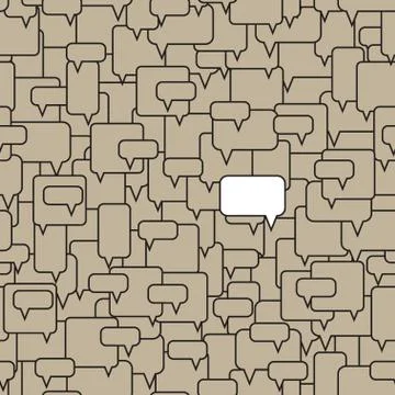 Different opinion in the crowd. Speech bubbles. Stock Illustration