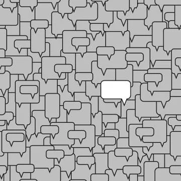 Different opinion in the crowd. Speech bubbles. Stock Illustration