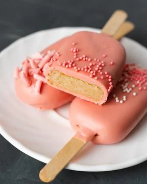 Different options for cake pops in the form of ice cream Stock Photos