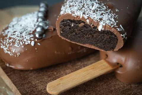 Different options for cake pops in the form of ice cream Stock Photos