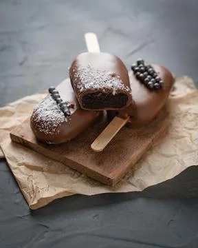 Different options for cake pops in the form of ice cream Stock Photos