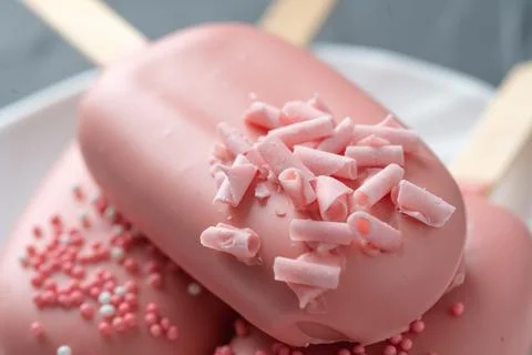 Different options for cake pops in the form of ice cream Stock Photos