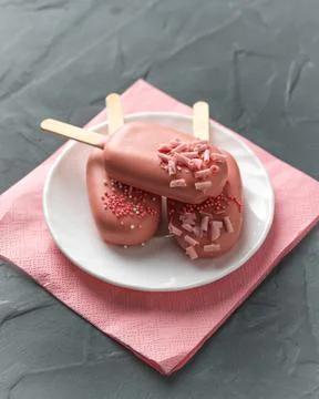 Different options for cake pops in the form of ice cream Stock Photos