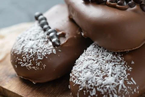 Different options for cake pops in the form of ice cream Stock Photos