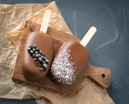 Different options for cake pops in the form of ice cream Stock Photos