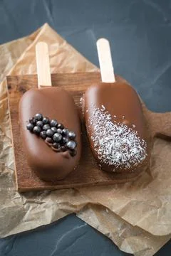 Different options for cake pops in the form of ice cream Stock Photos