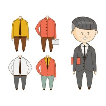 Different Outfits For Character Construction 库存插图