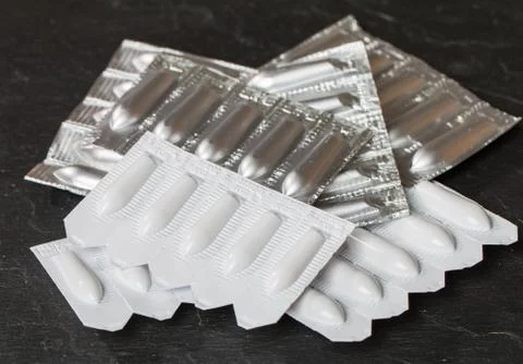 Different packages of suppository Stock Photos